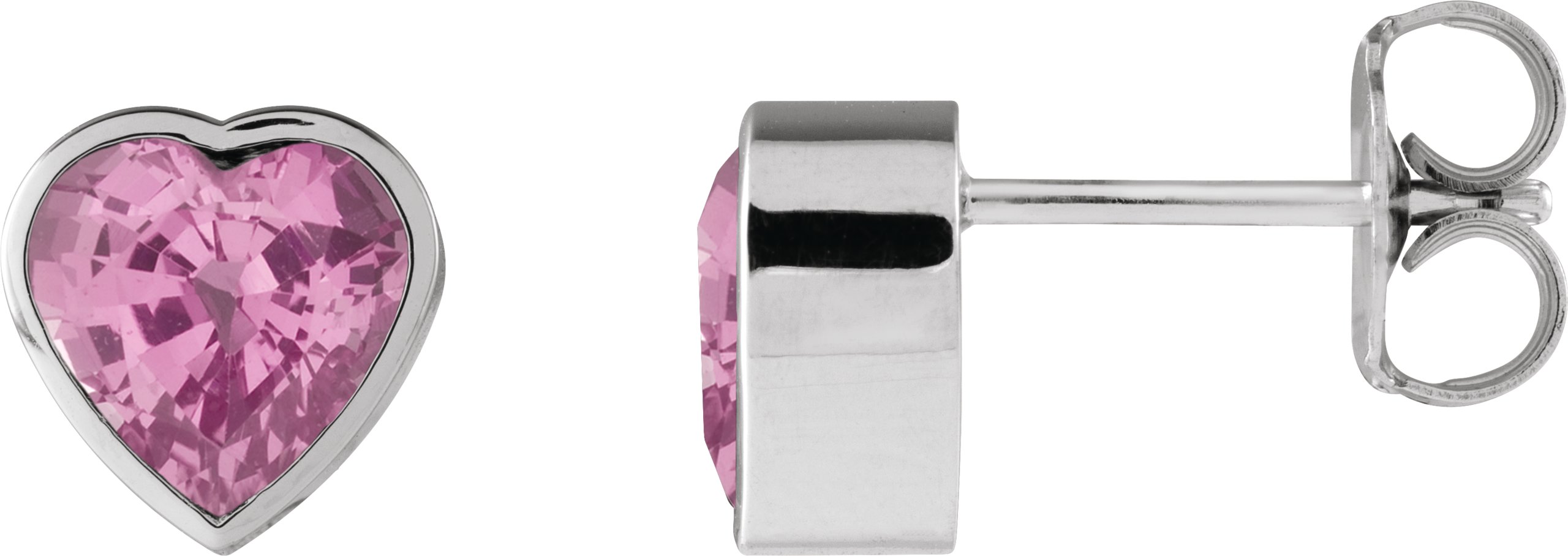 Heart Bezel-Set Stud Earrings