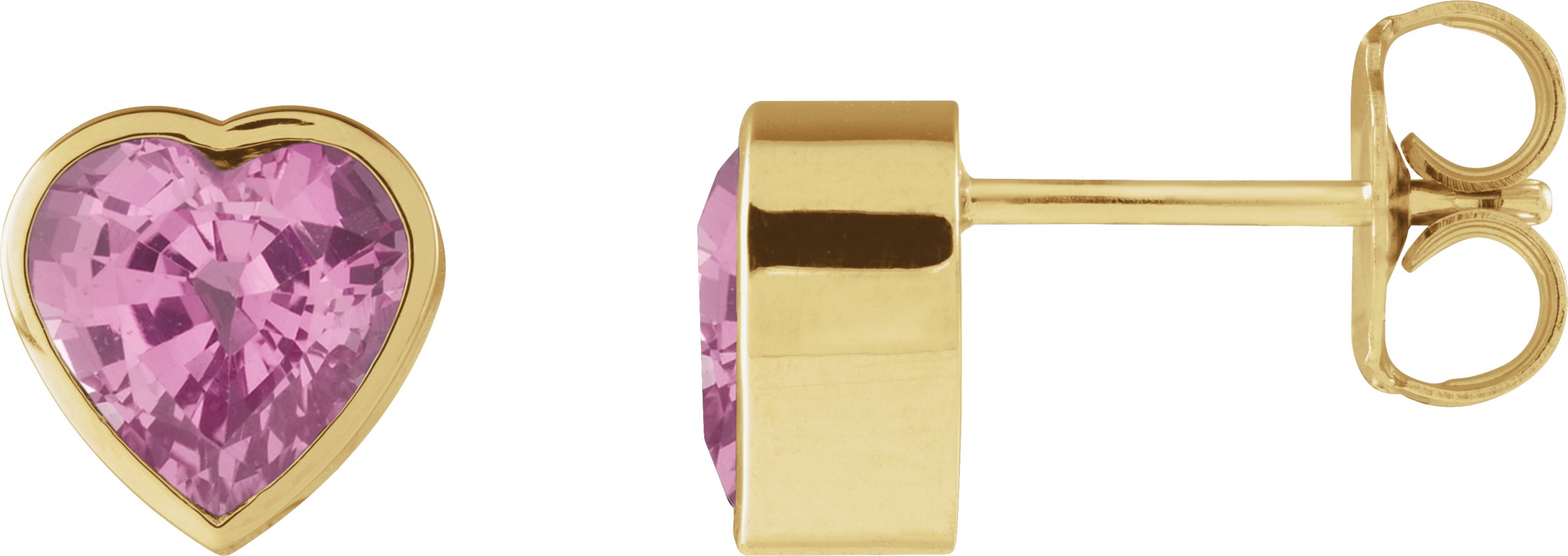 Heart Bezel-Set Stud Earrings