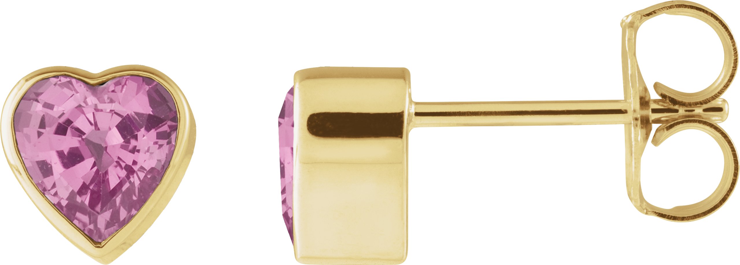 Heart Bezel-Set Stud Earrings