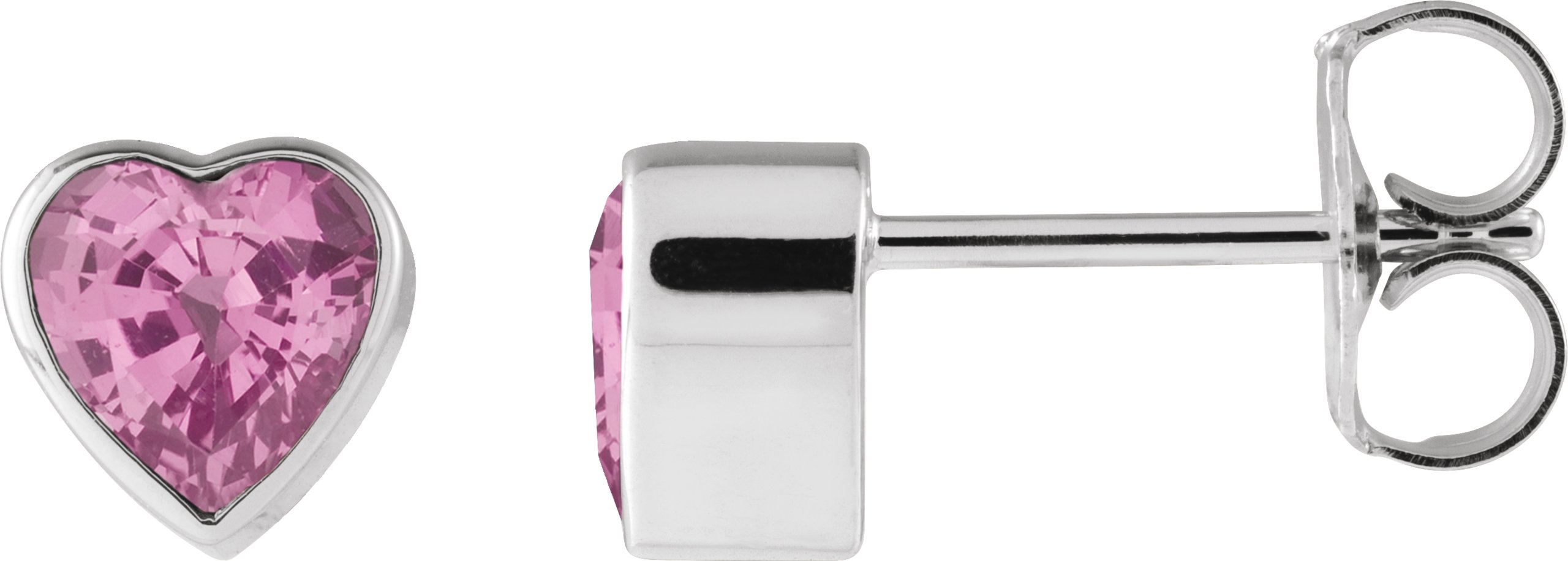 Heart Bezel-Set Stud Earrings