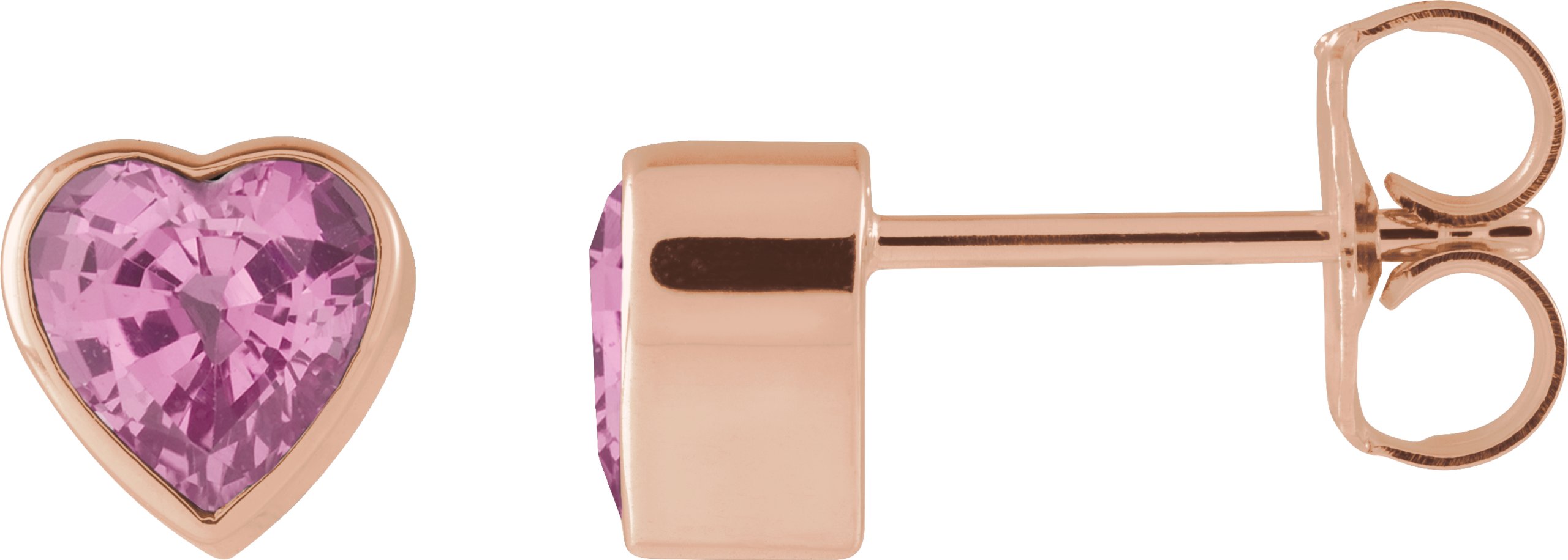 Heart Bezel-Set Stud Earrings