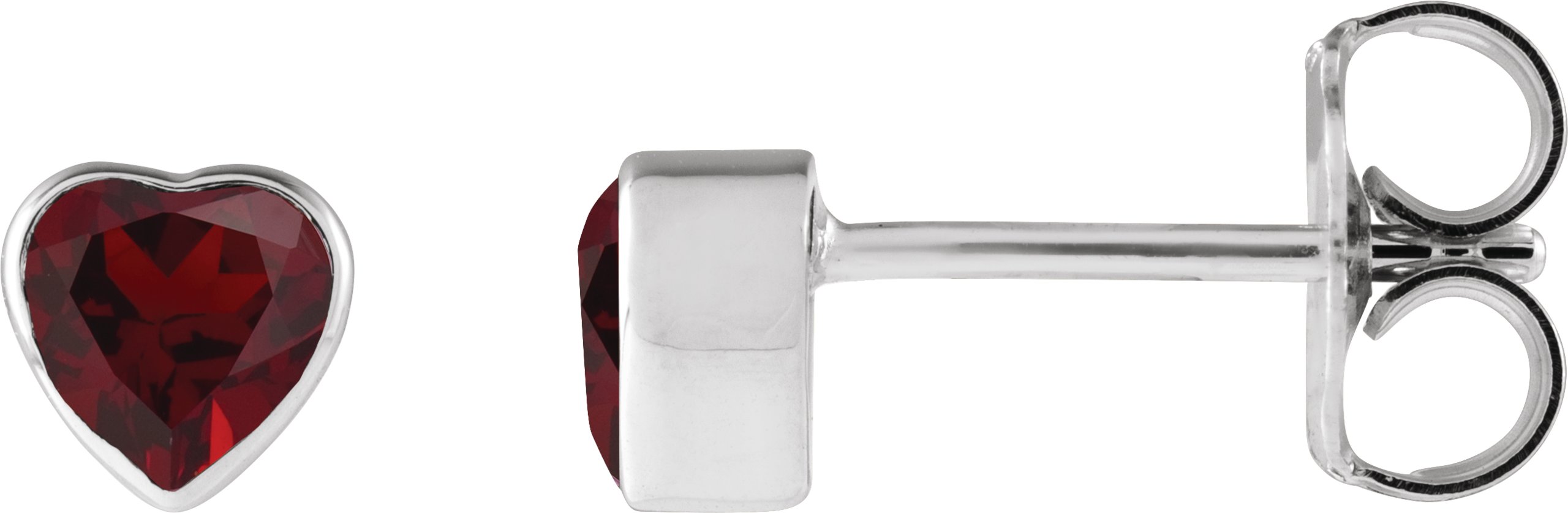 Heart Bezel-Set Stud Earrings