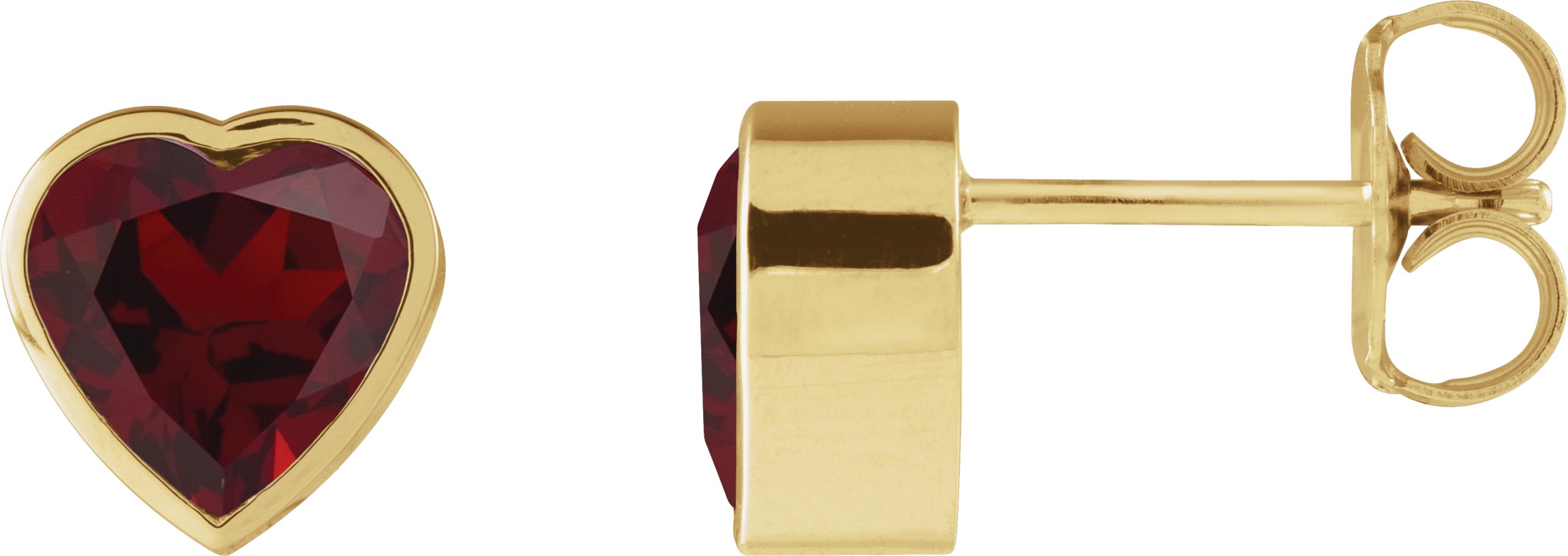 14K Yellow Natural Mozambique Garnet Stud Earrings