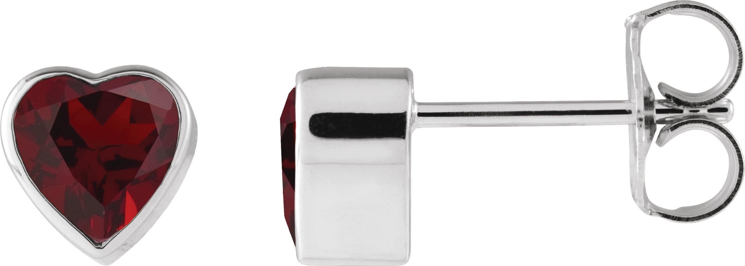 Heart Bezel-Set Stud Earrings