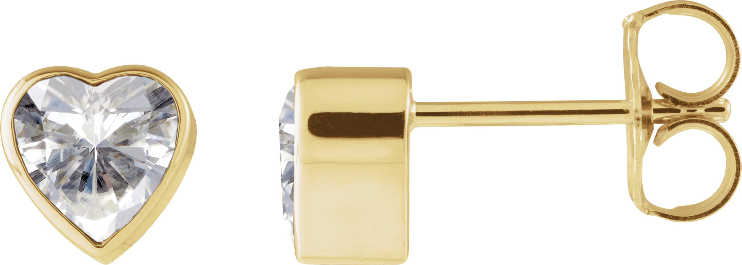 Heart Bezel-Set Stud Earrings