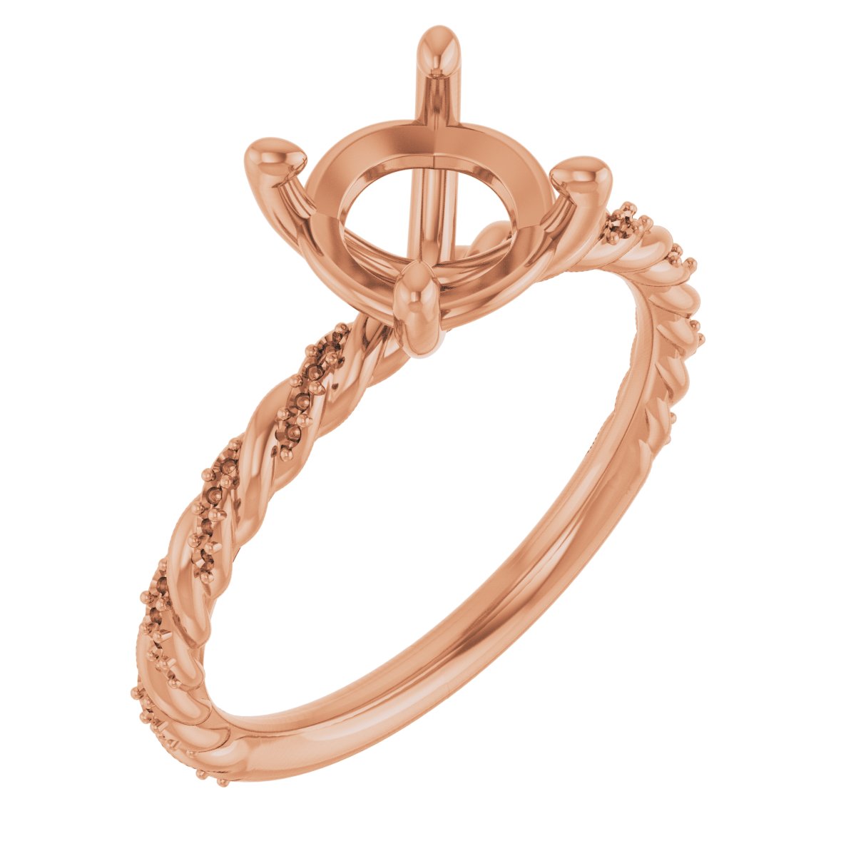 Accented Rope Engagement Ring