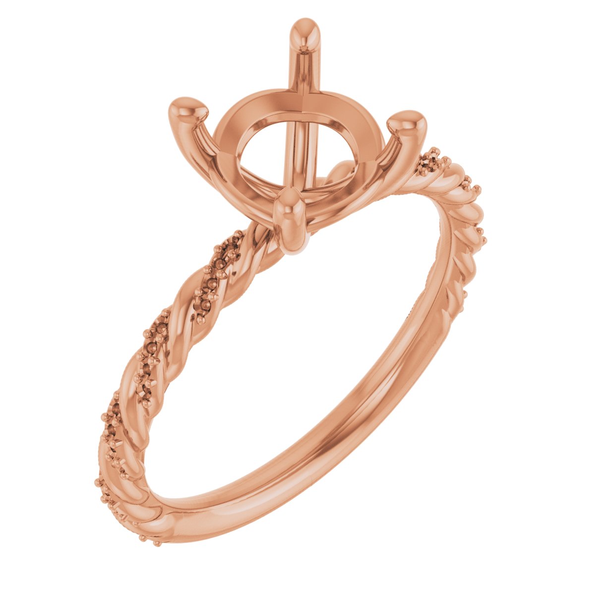 Accented Rope Engagement Ring