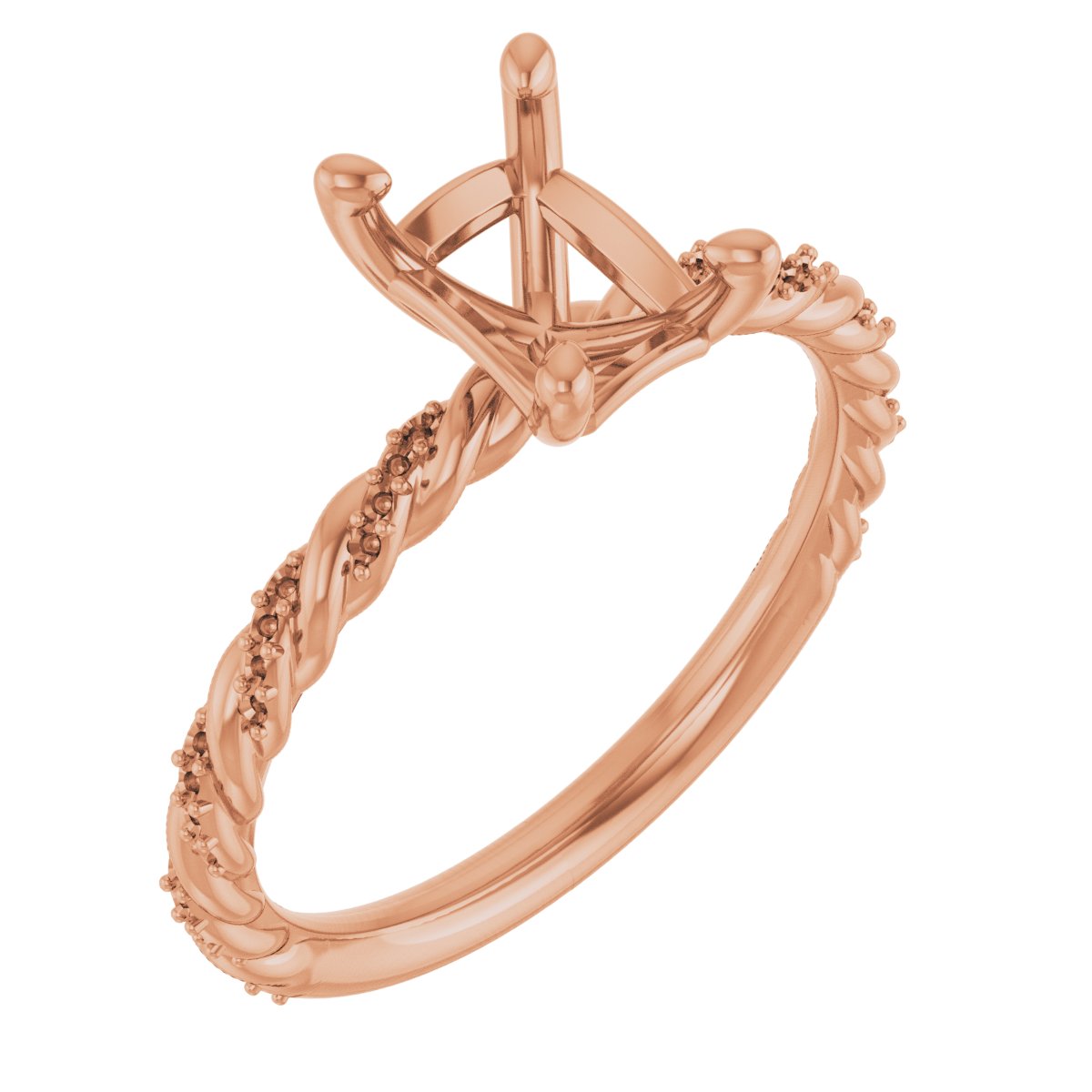 Accented Rope Engagement Ring