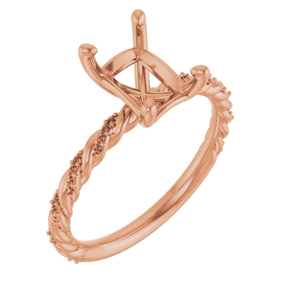 Accented Rope Engagement Ring