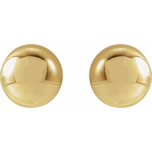 14K Yellow 7 mm Ball Earrings