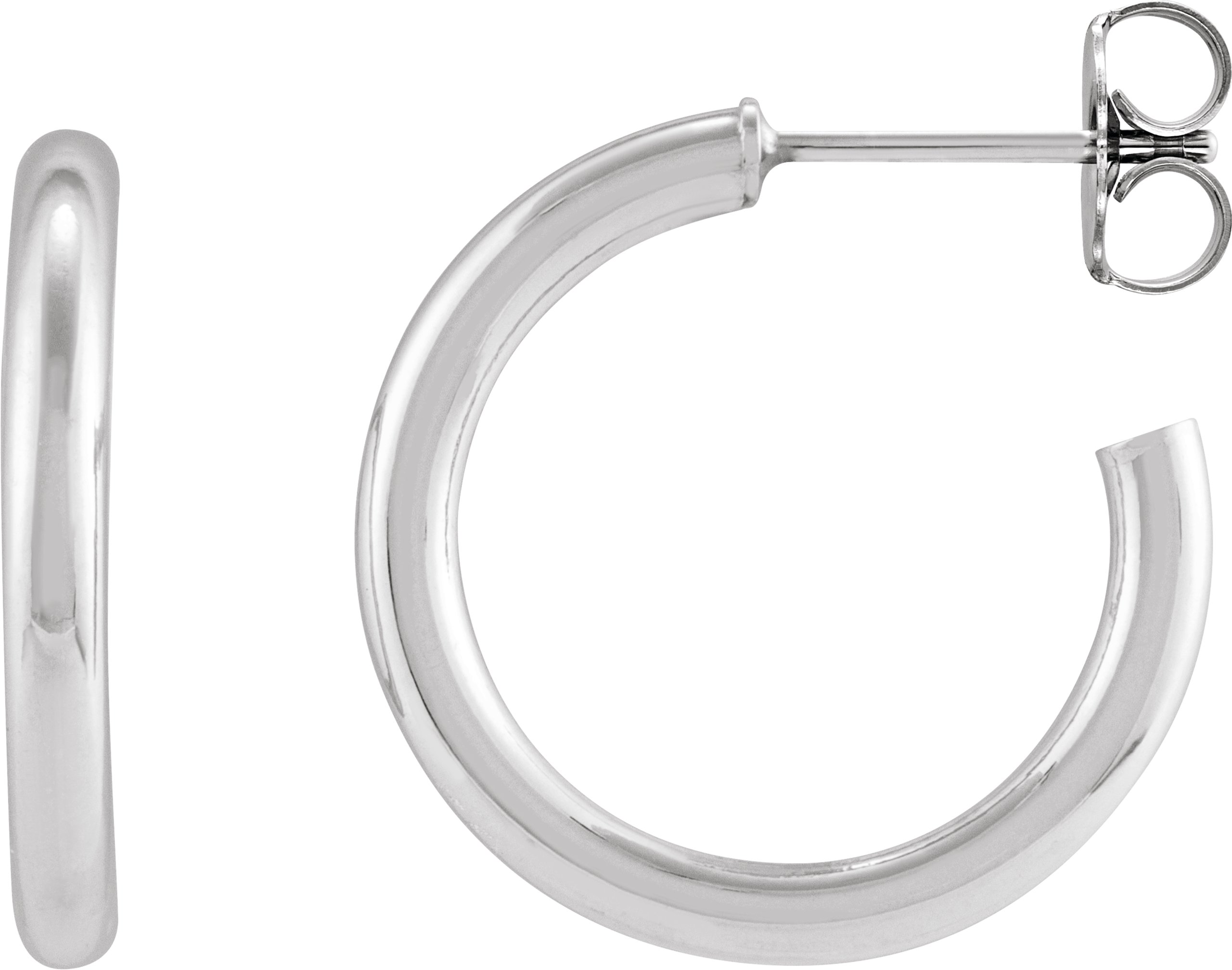 Sterling Silver Tube 20 mm Hoop Earrings