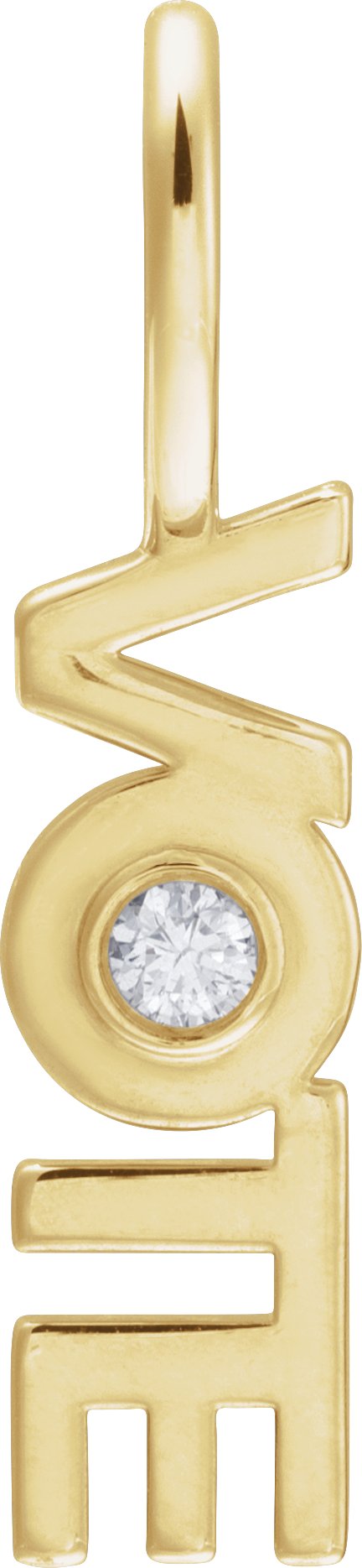 14K Yellow .03 CT Natural Diamond Vote Charm/Pendant