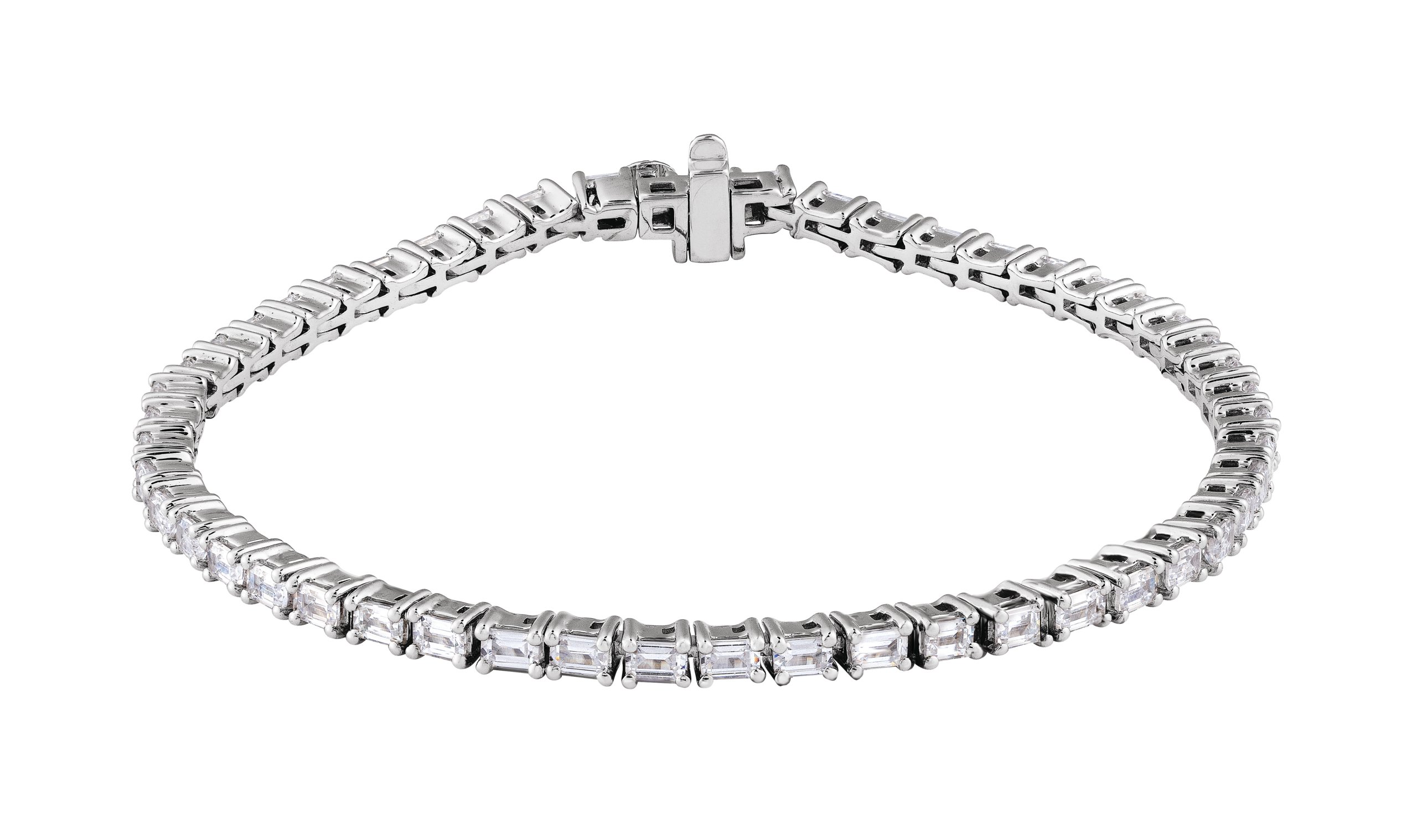 14K White 5 CTW Lab-Grown Diamond Line 7" Bracelet