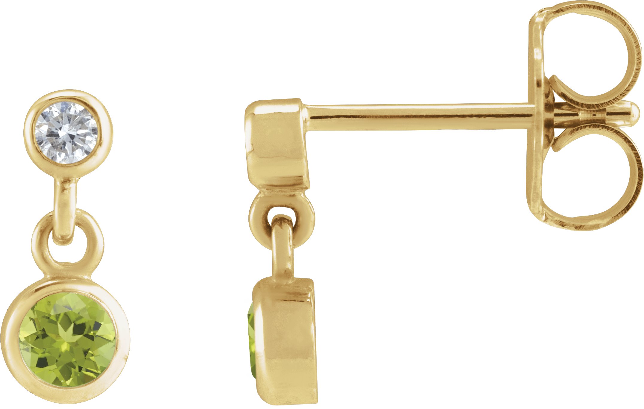 Two-Stone Bezel Set Earrings