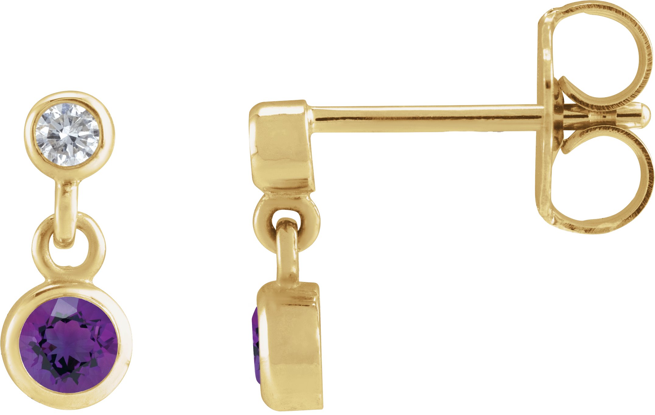Two-Stone Bezel Set Earrings