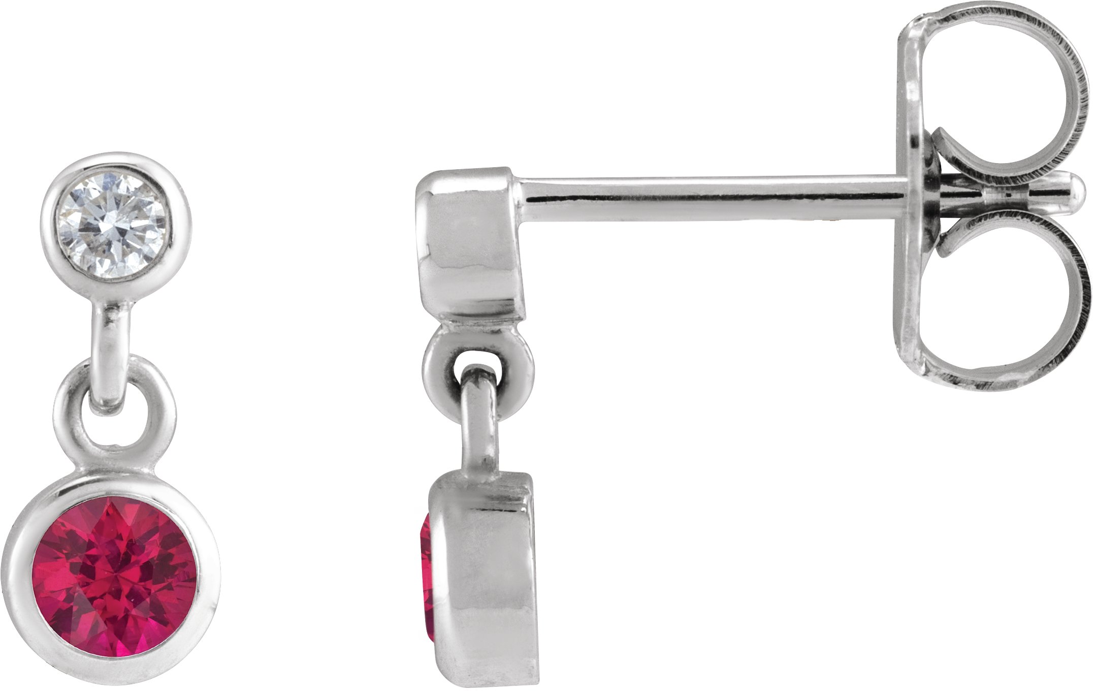 Two-Stone Bezel Set Earrings