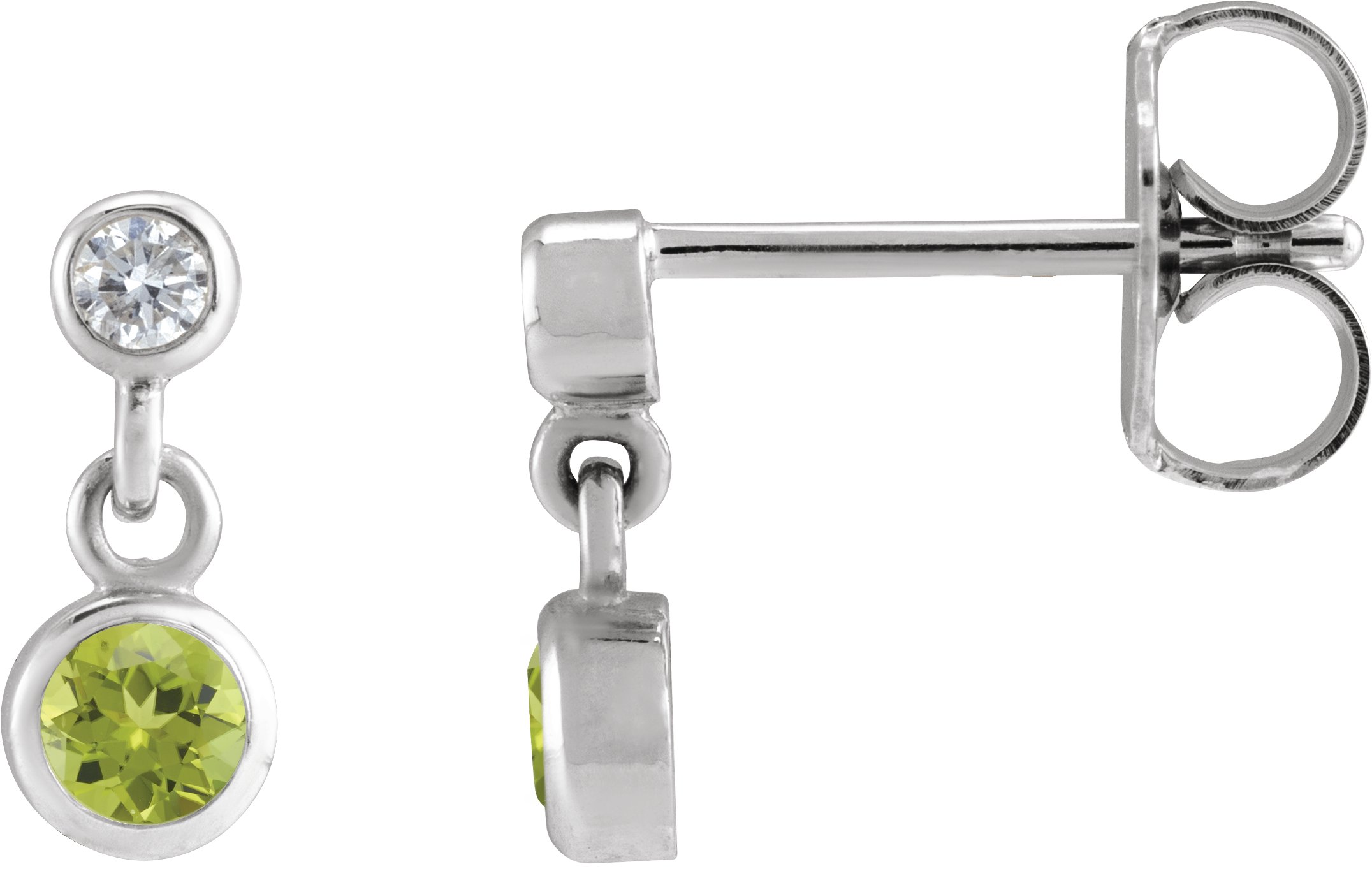 Two-Stone Bezel Set Earrings