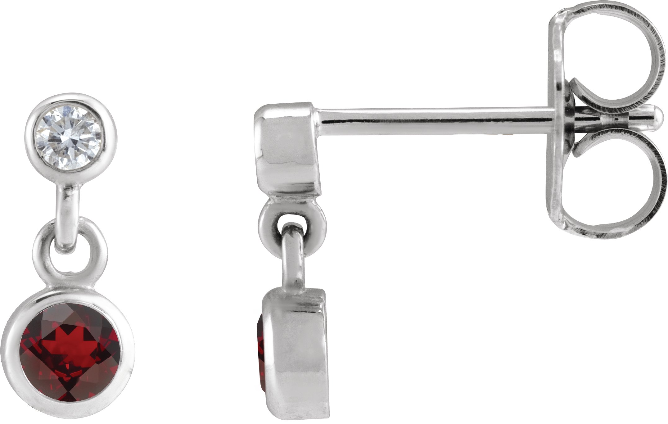 Two-Stone Bezel Set Earrings