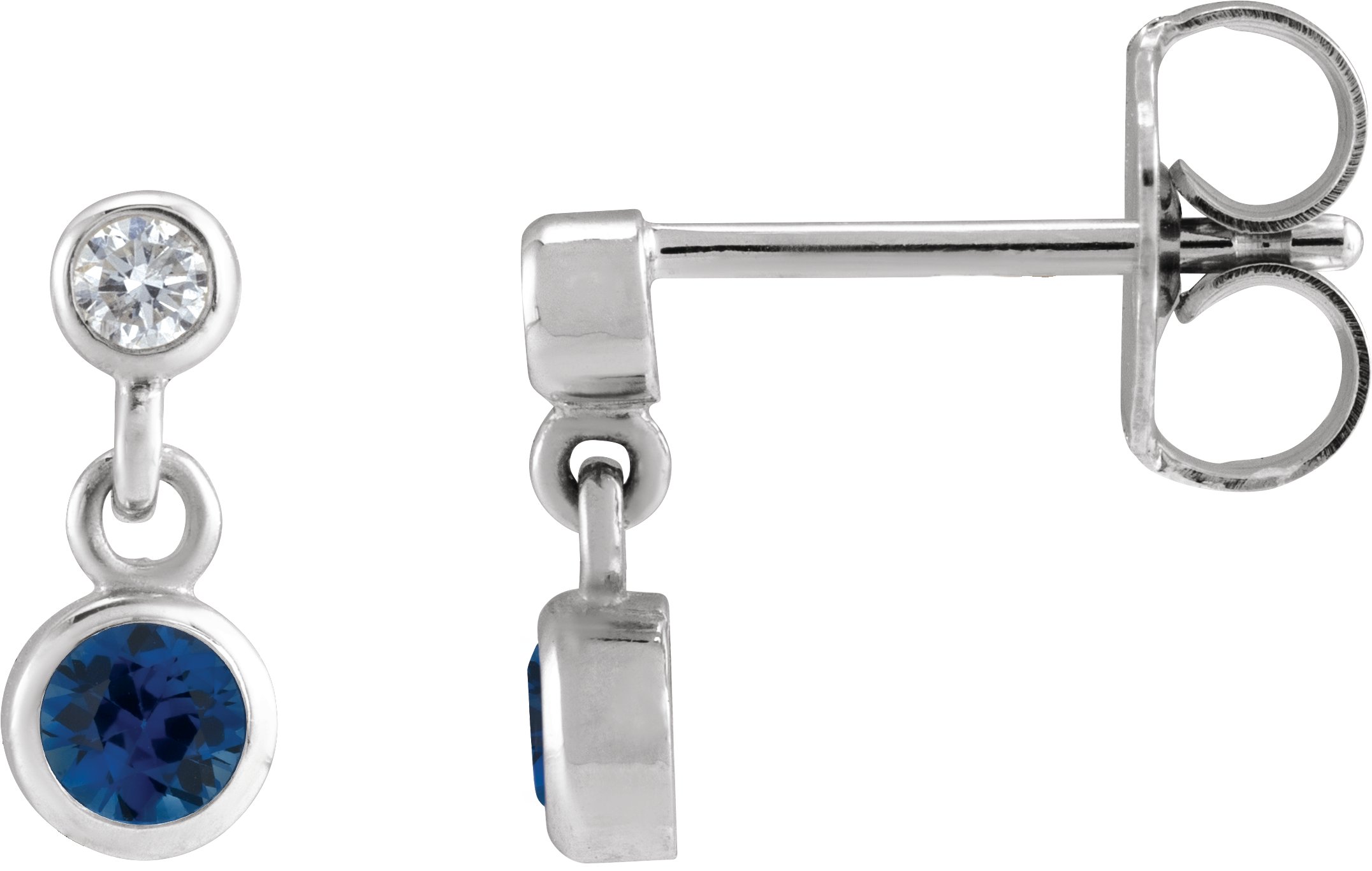 Two-Stone Bezel Set Earrings