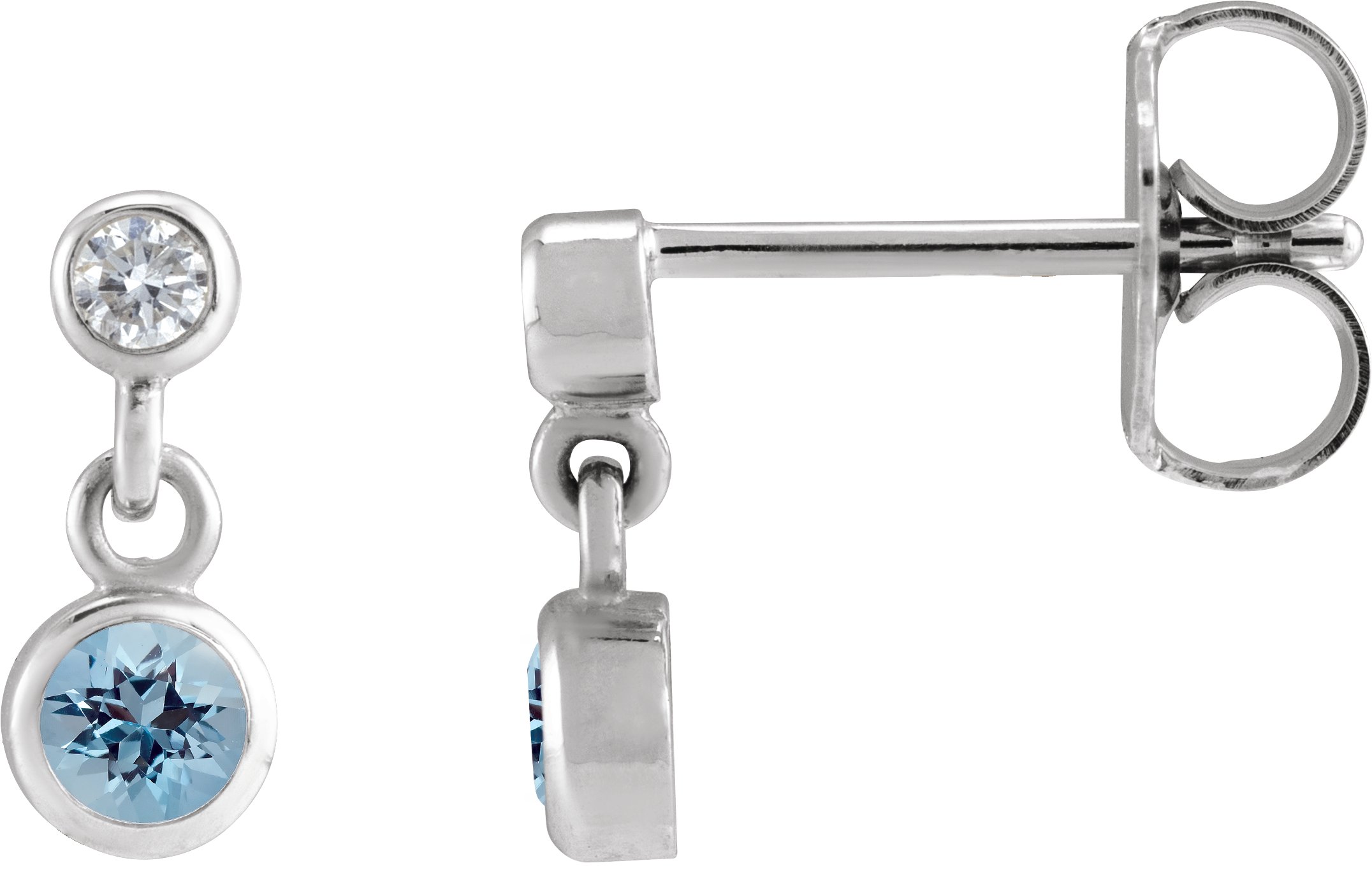 Two-Stone Bezel Set Earrings