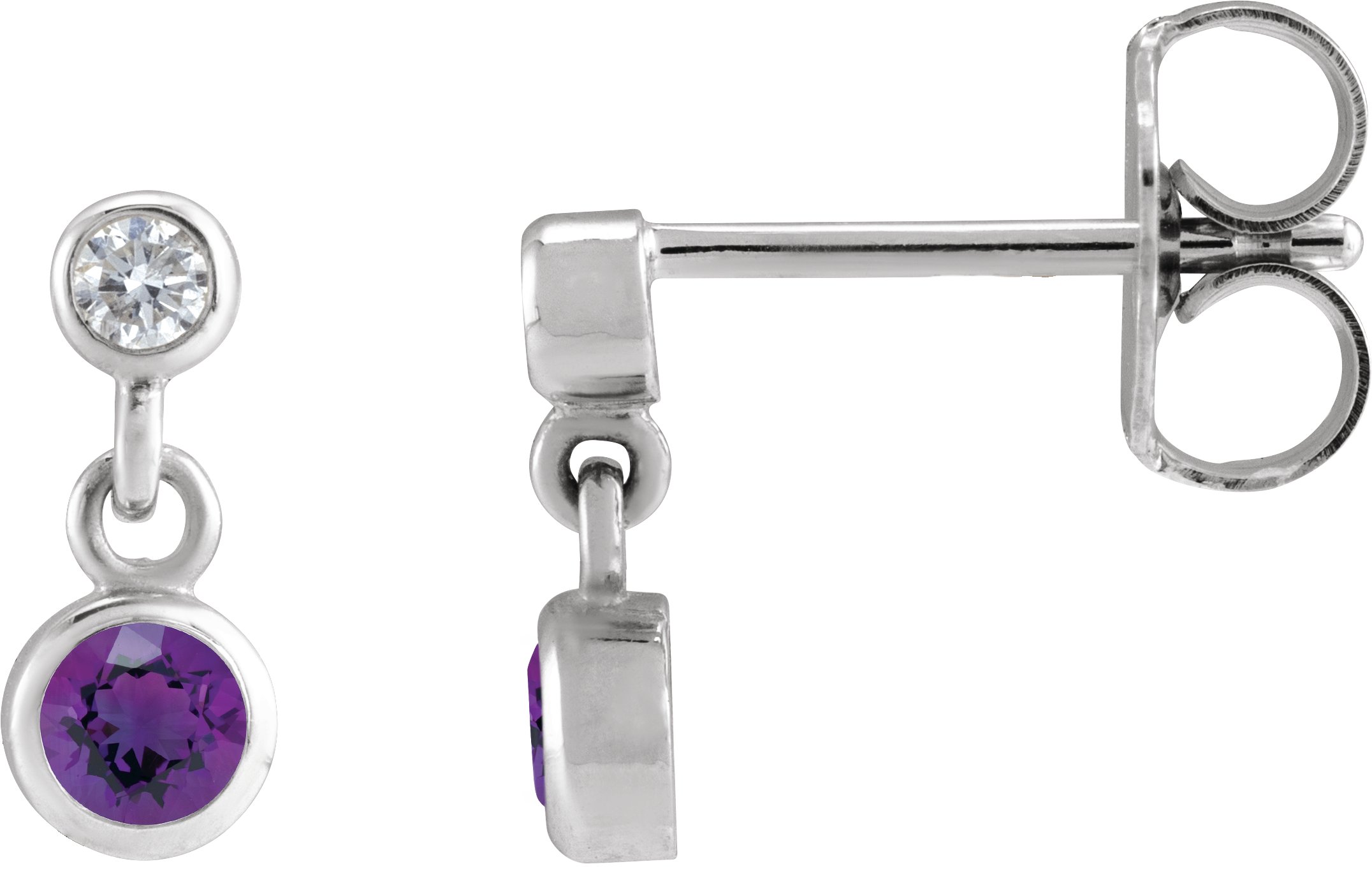 Two-Stone Bezel Set Earrings