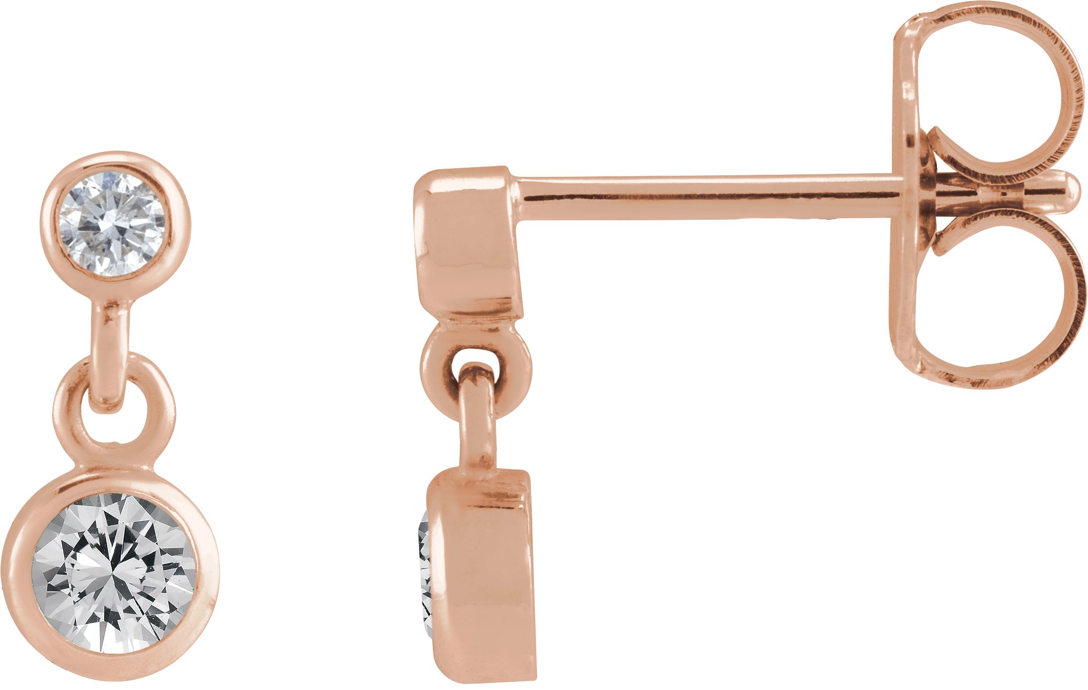 Two-Stone Bezel Set Earrings