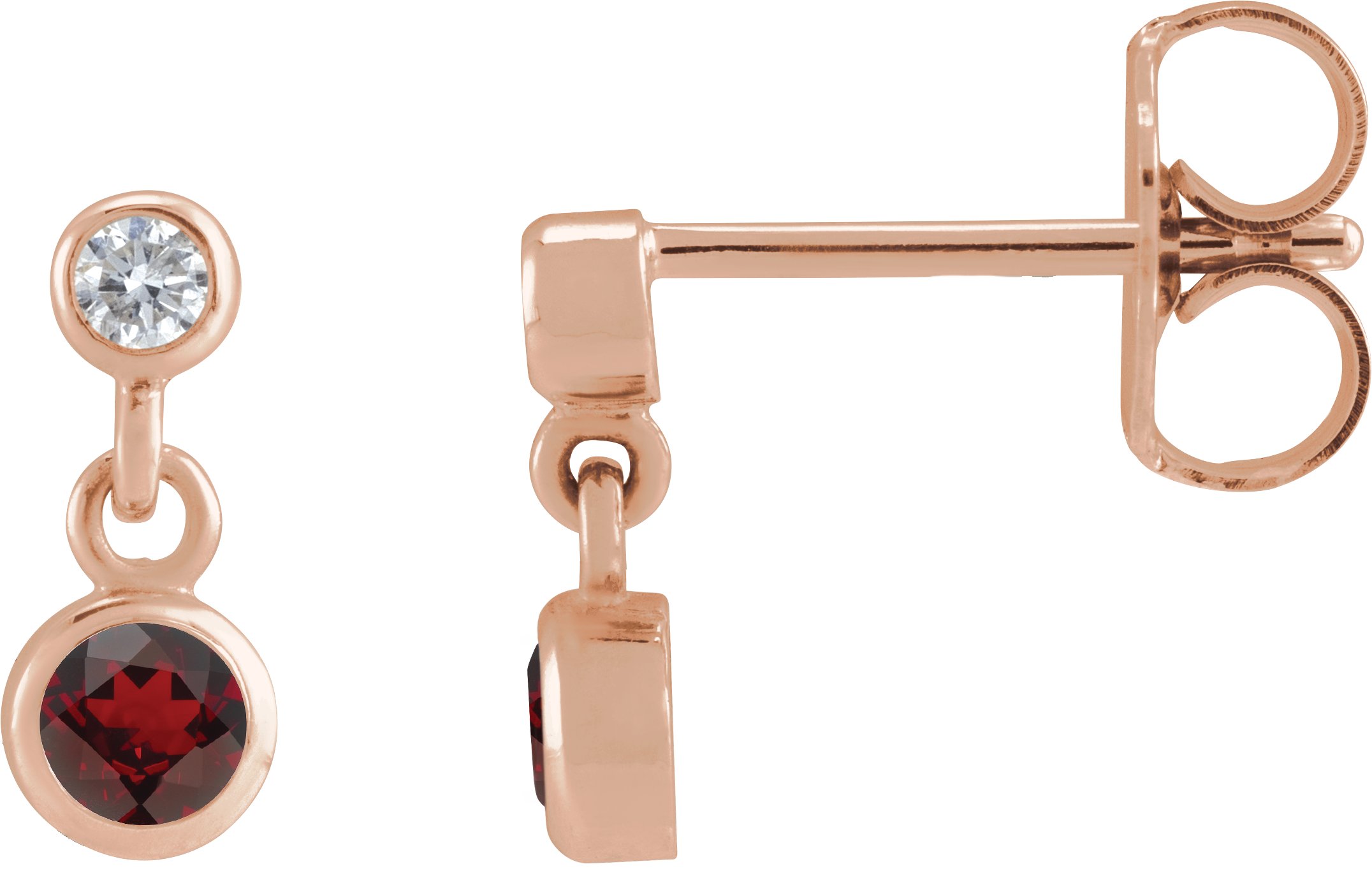 Two-Stone Bezel Set Earrings
