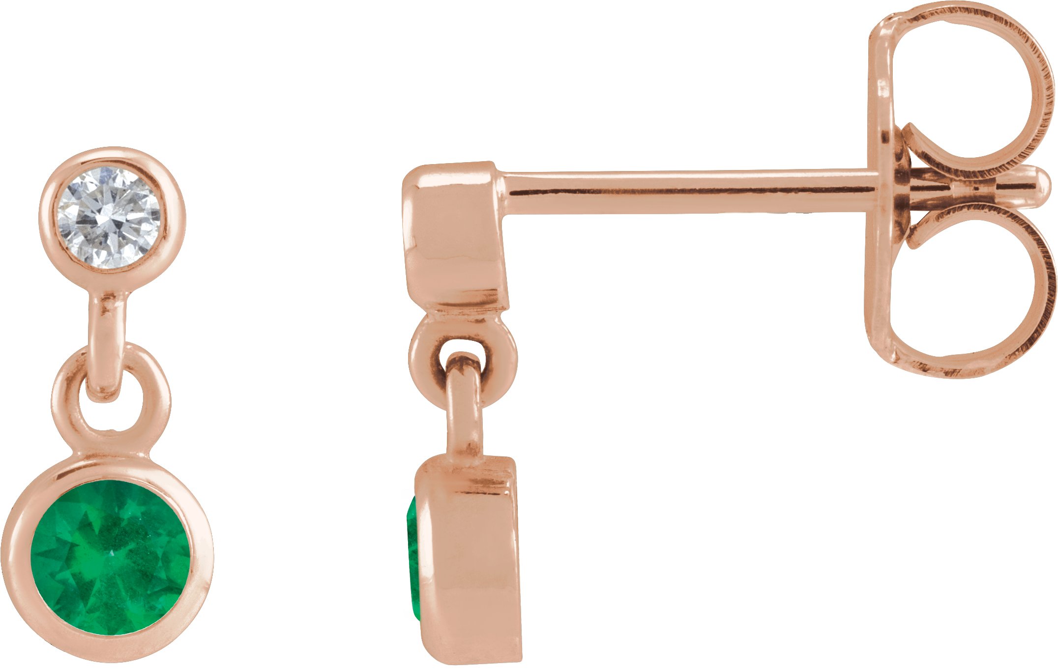 Two-Stone Bezel Set Earrings