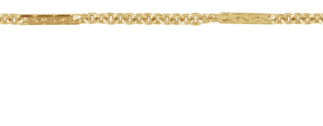 14K Yellow Gold-Filled 1.1 mm Dapped Cable Chain by the Inch view 2