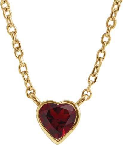 14K Yellow Natural Mozambique Garnet Bezel-Set 16-18" Necklace