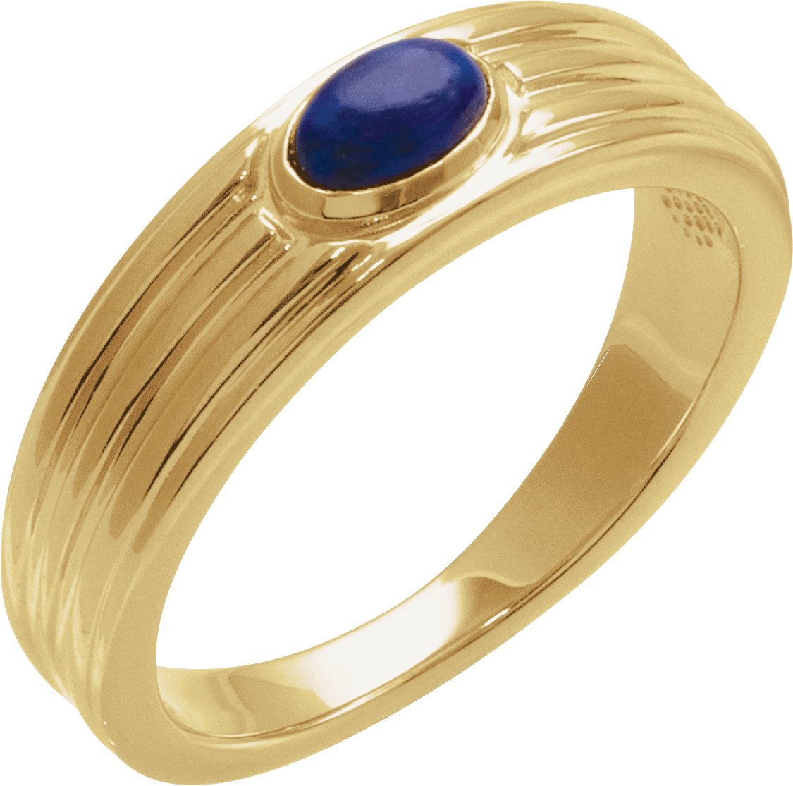 14K Yellow 5x3 mm Oval Natural Lapis Cabochon Ring