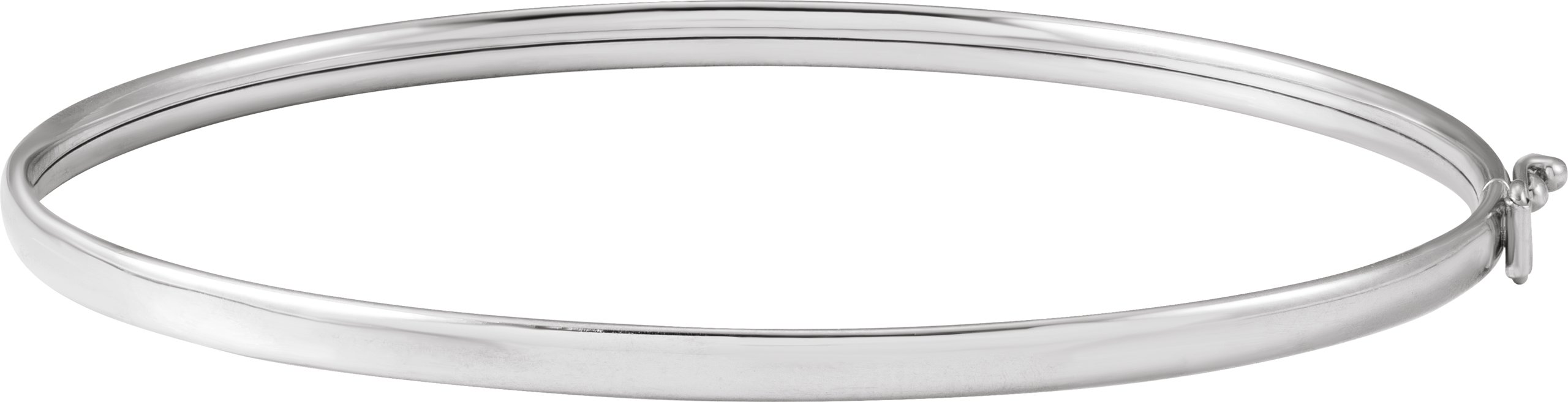 14K White 2.85 mm Bangle 6 4/5" Bracelet