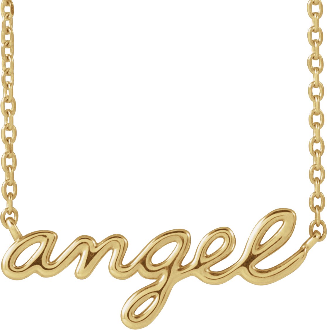 14K Yellow Angel Script 18" Necklace