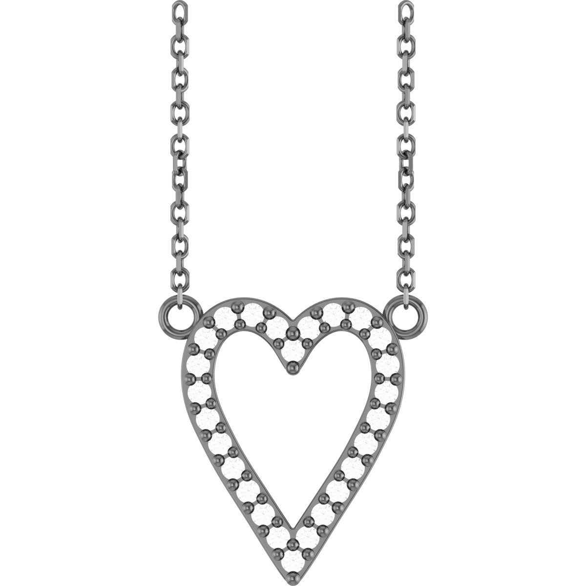 14K Gold 0.17 CTW Natural Diamond Heart 18 inch Necklace