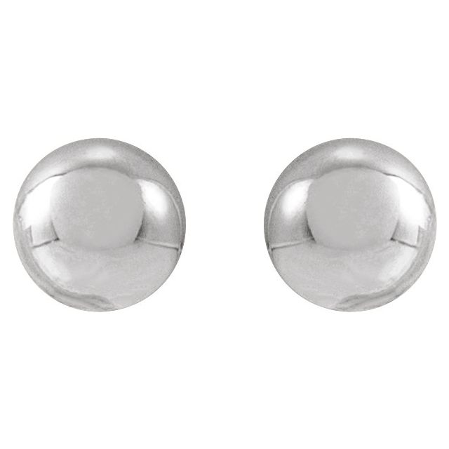 14K White 3 mm Ball Earrings