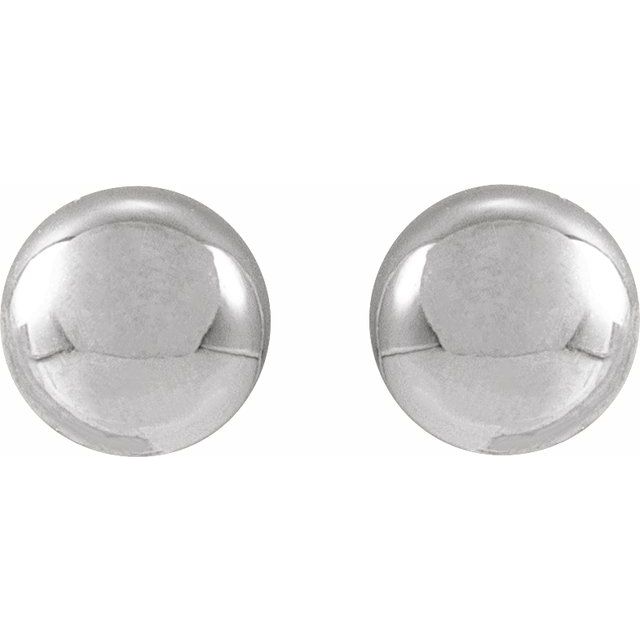 14K White 4 mm Ball Earrings