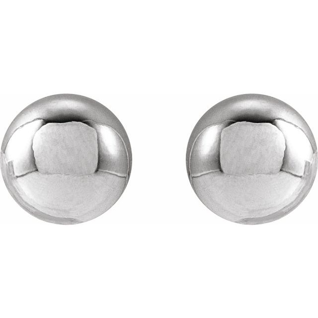 14K White 5 mm Ball Earrings