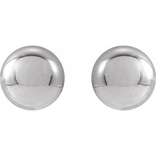 14K White 6 mm Ball Earrings