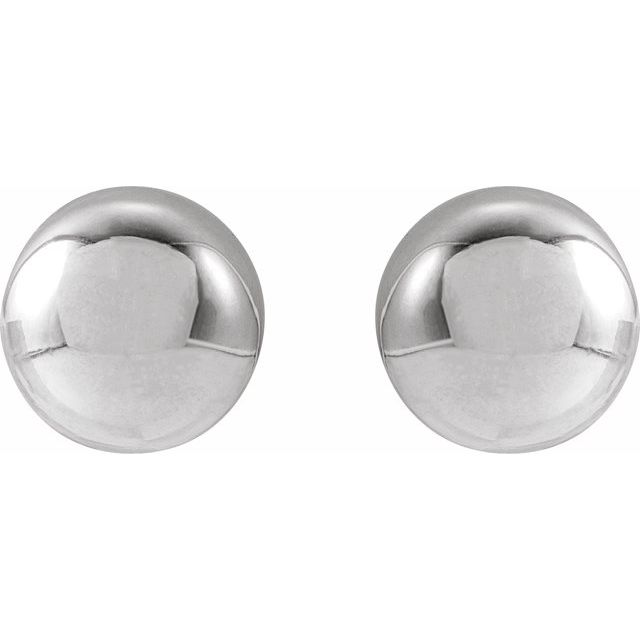 14K White 7 mm Ball Earrings