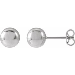 14K White 7 mm Ball Earrings
