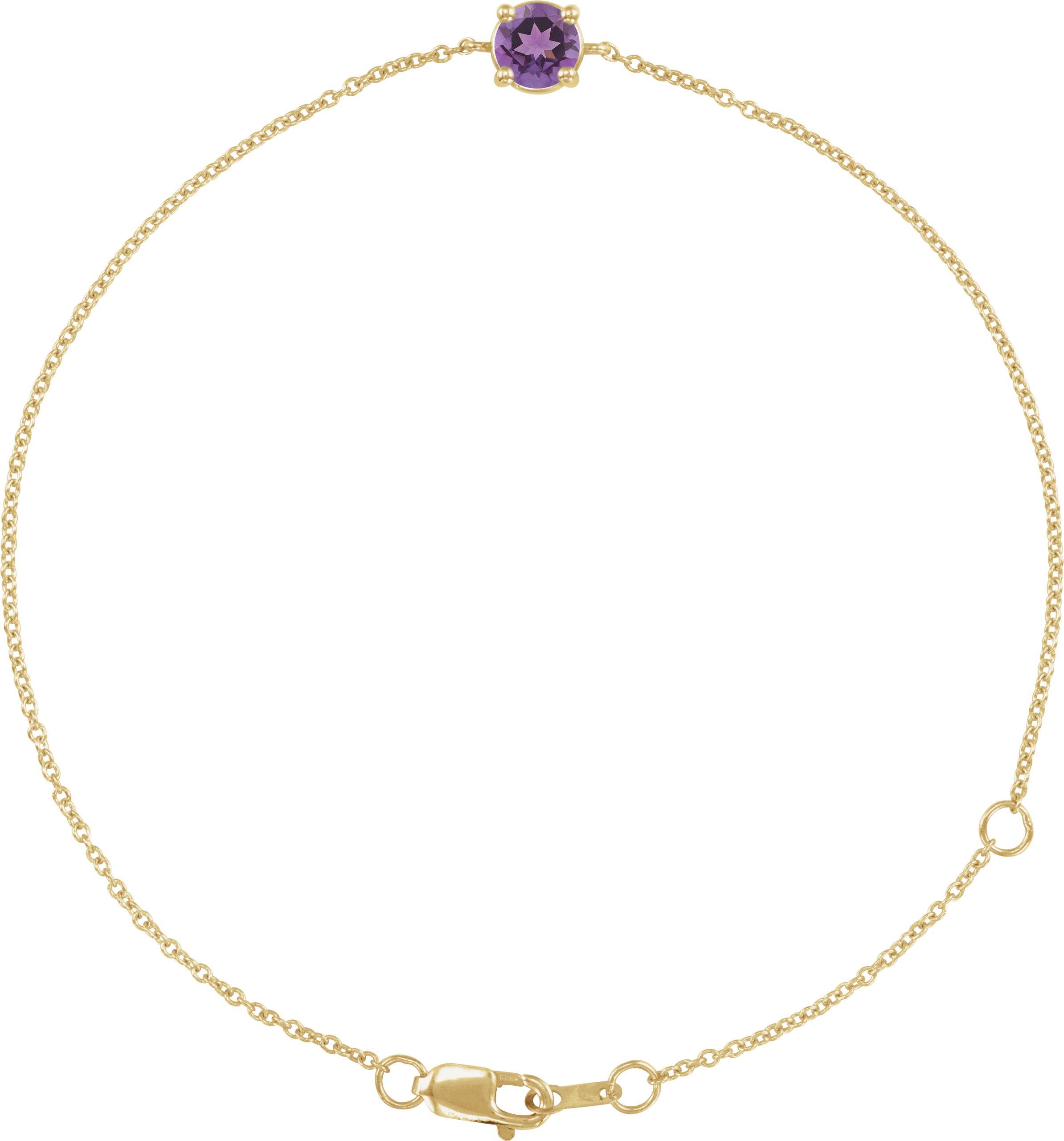 14K Yellow Natural Amethyst  6 1/2-7-1/2 Bracelet