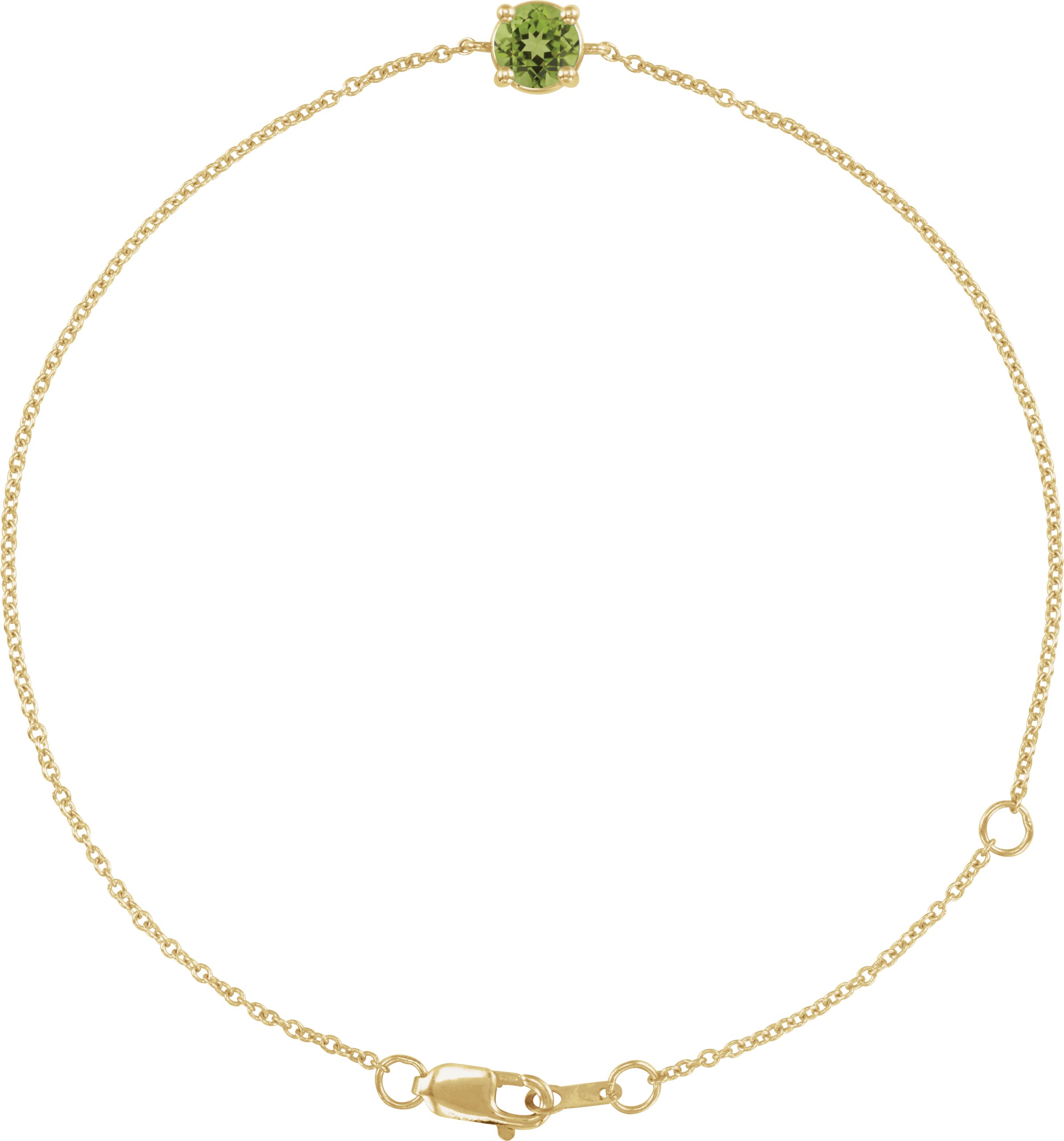 14K Yellow Natural Peridot  6 1/2-7-1/2" Bracelet