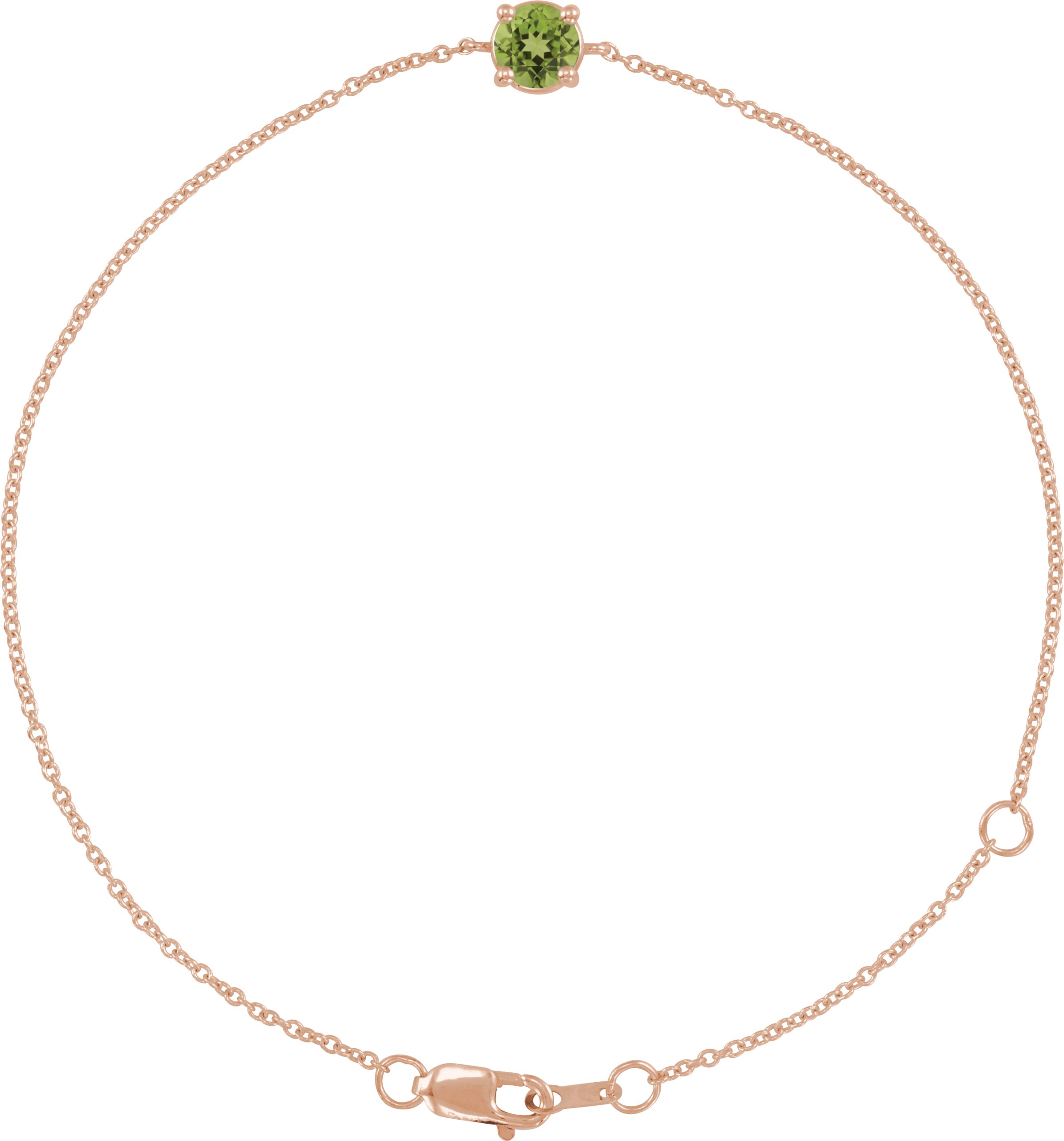 14K Rose Natural Peridot 6.50 7.50 inch Bracelet Ref 21285310