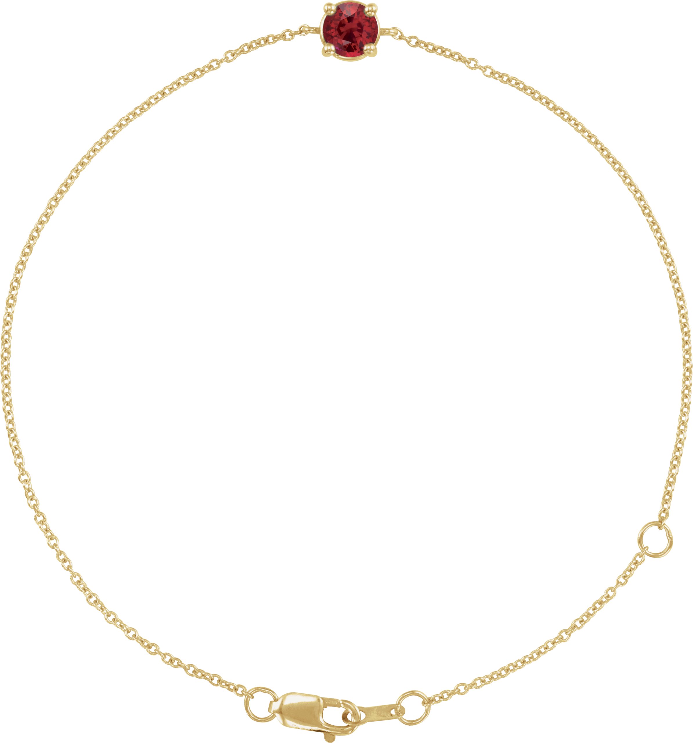 14K Yellow Lab-Grown Ruby  6 1/2-7-1/2 Bracelet