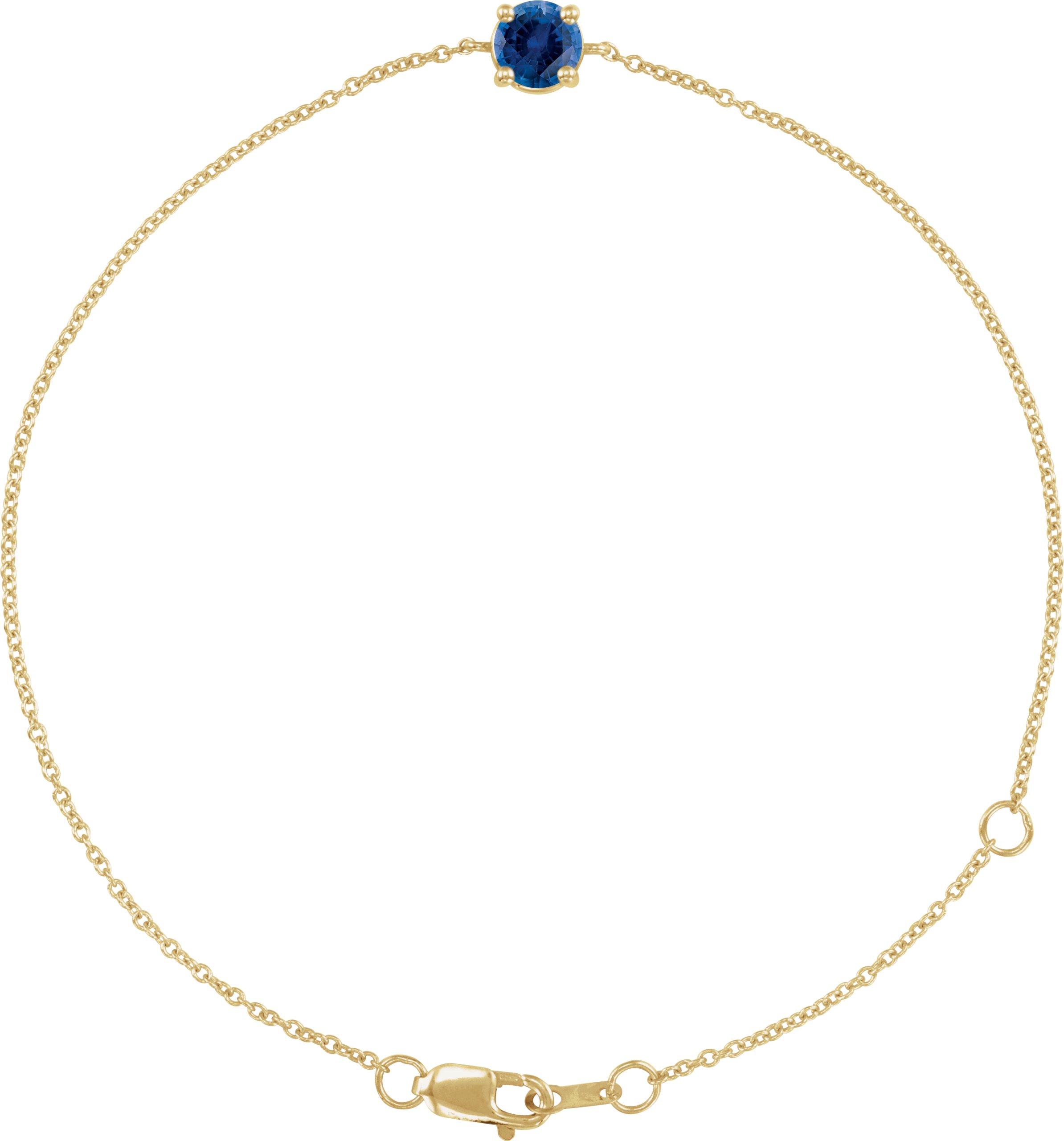 14K Yellow Natural Blue Sapphire  6 1/2-7-1/2 Bracelet