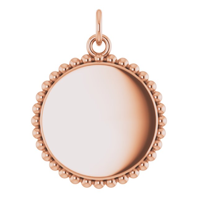 18K Rose Gold Plated Sterling Silver Beaded Disc Pendant Ref 18115776