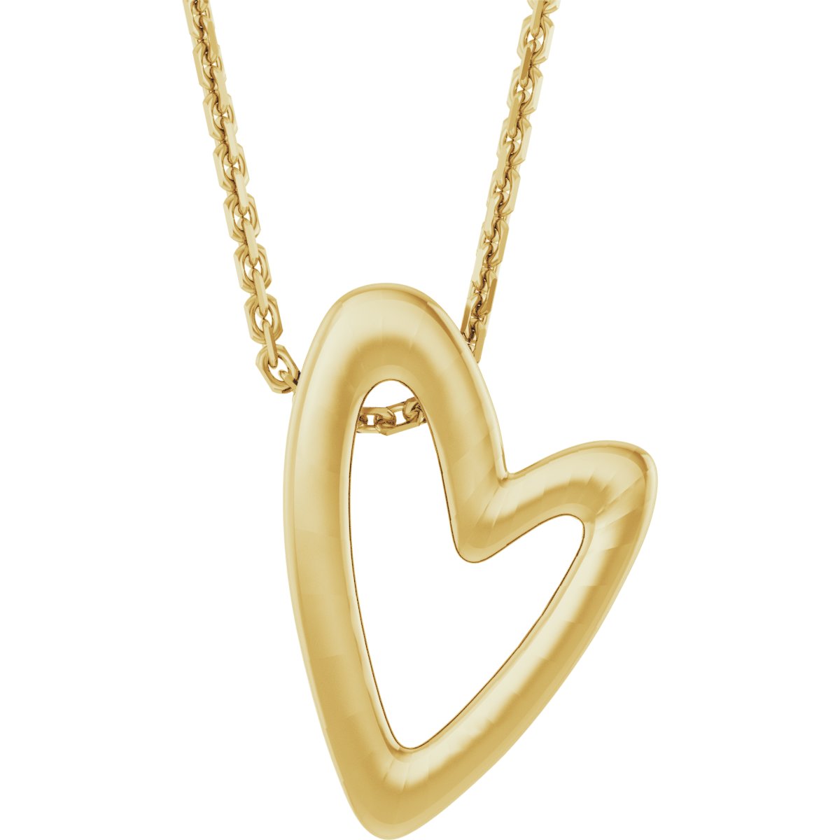 14K Yellow Heart 18" Necklace