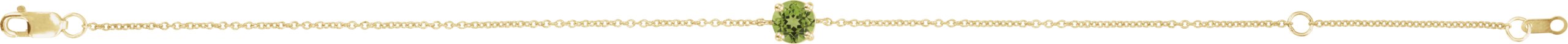 14K Yellow Natural Peridot  6 1/2-7-1/2 Bracelet