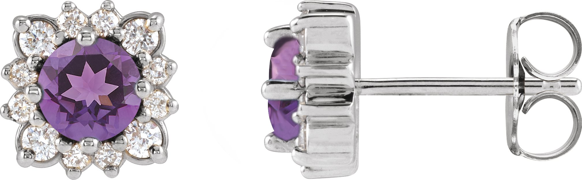 Round Halo-Style Earrings