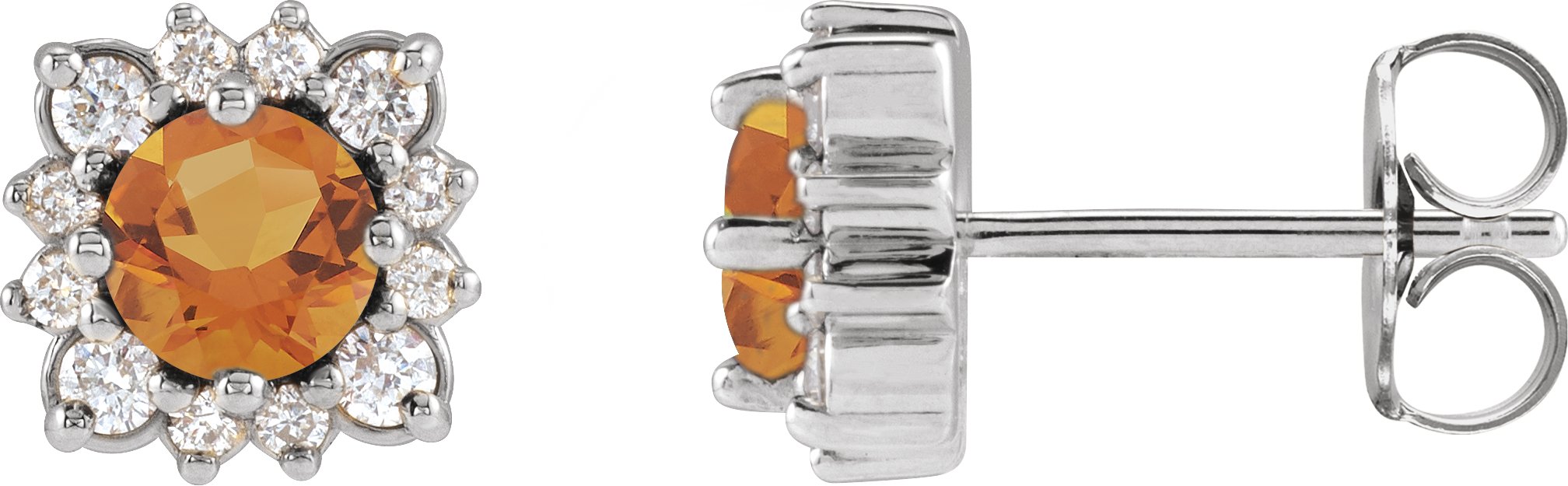 Round Halo-Style Earrings